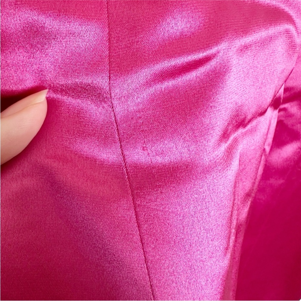 New Cami NYC Roxanne Feather Mini Dress Magnolia Hot Pink Satin 2 - Picture 10 of 12